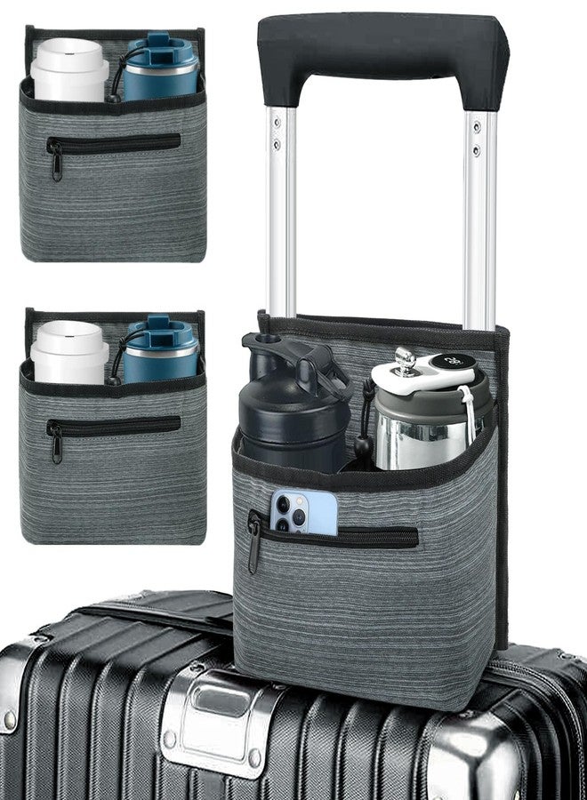 WRINGKIT 2 Pack Luggage Cup Holder for Suitcases, Free Hand Travel Cup Holder, Portable Drink Carrier Caddy, Suitcase Drinks Beverage Holder, Travel Carry-On Accessories Gifts for Flight Travelers - Image 1